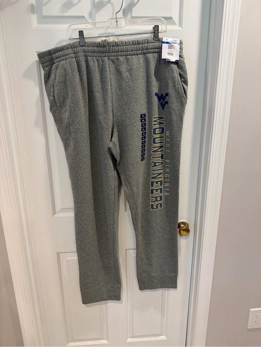 NWT West Virginia Mountaineers Gray Sweatpants Joggers Sz XXL NCAA $49